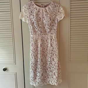 Adrianna Papell Cream Lace Dress